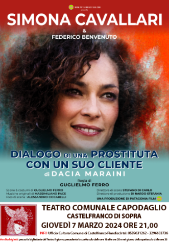 Teatro Comunale Wanda Capodaglio: “Dialogo di una prostituta con un suo cliente” con Simona Cavallari e Federico Benvenuto