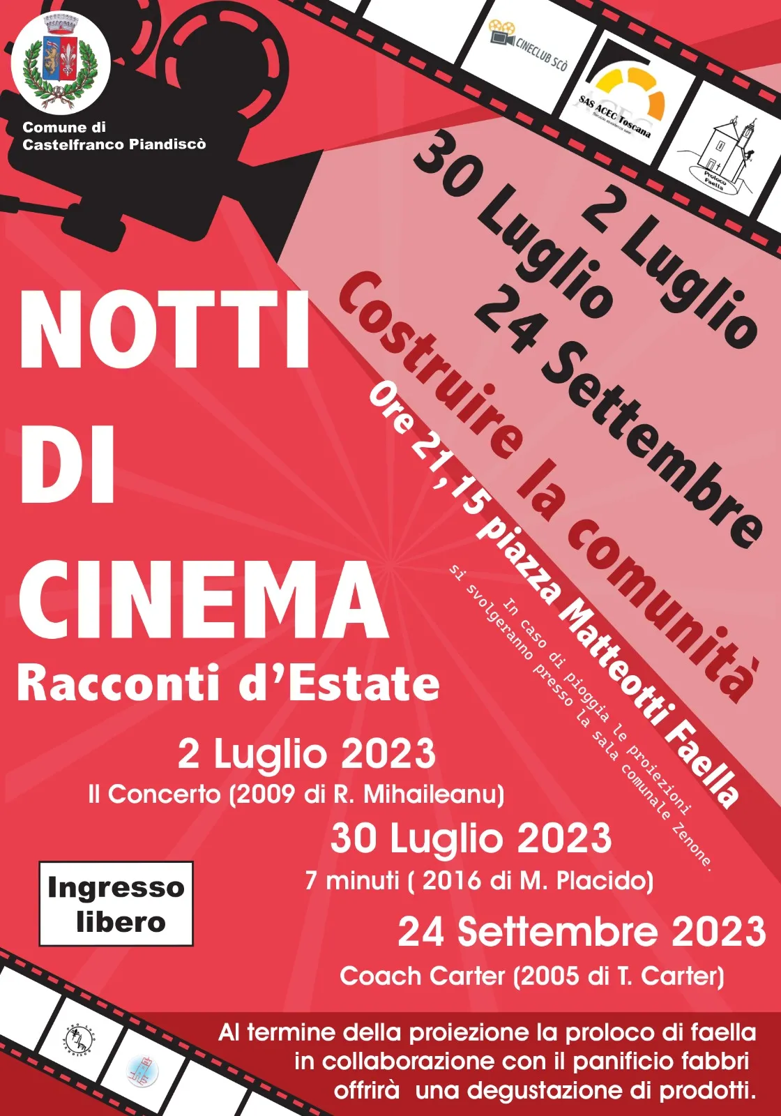 Notti di Cinema - 2 Luglio 2023 Faella