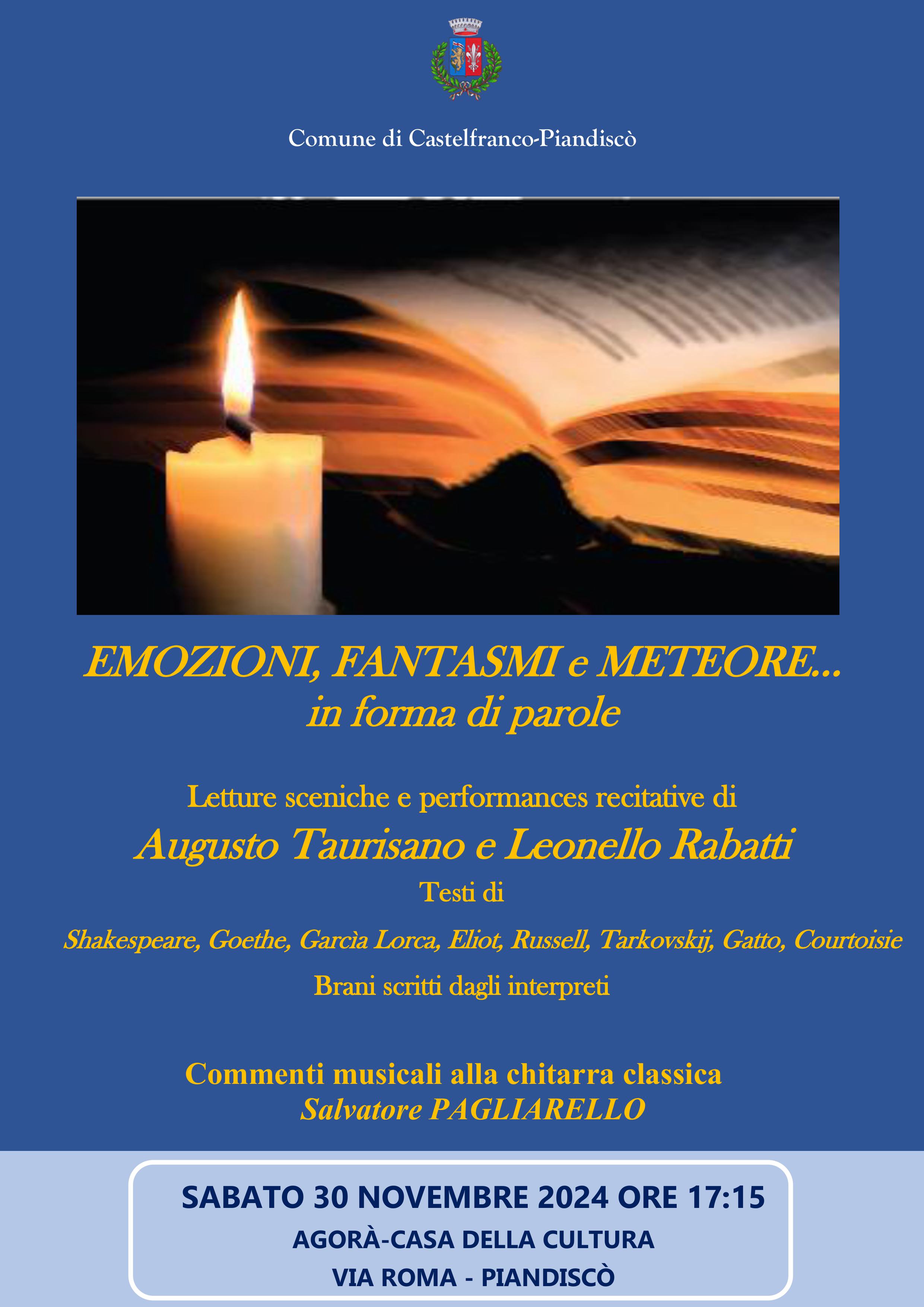 Evento “Emozioni, fantasmi e meteore … in forma di parole”