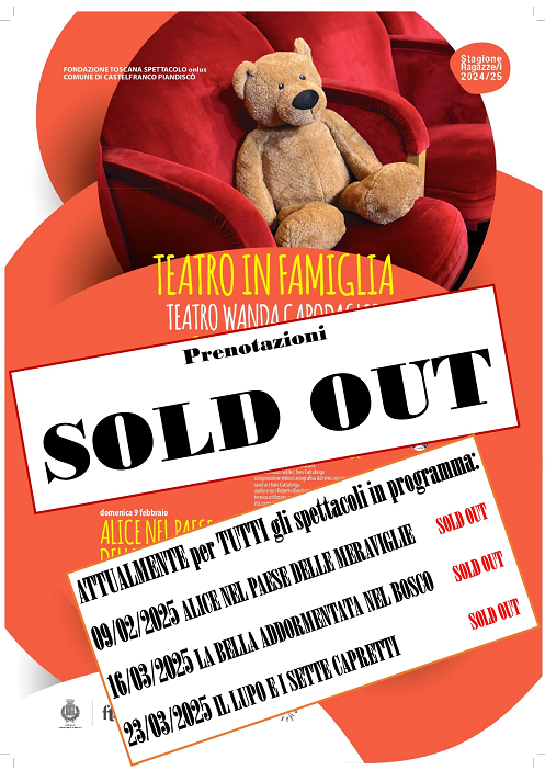 Teatro in Famiglia: SOLD OUT per tutti gli spettacoli in programma!