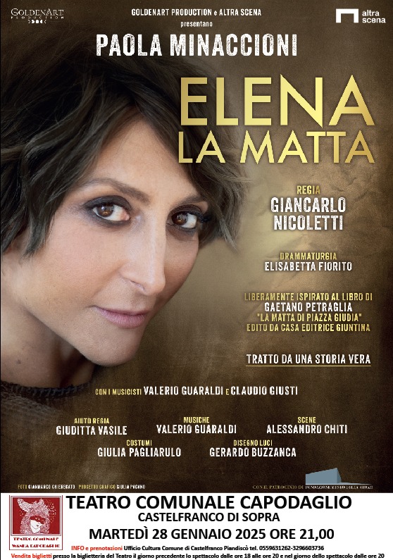 Martedì 28 gennaio ore 21:00 in scena lo spettacolo "Elena la matta" di Paola Minaccioni