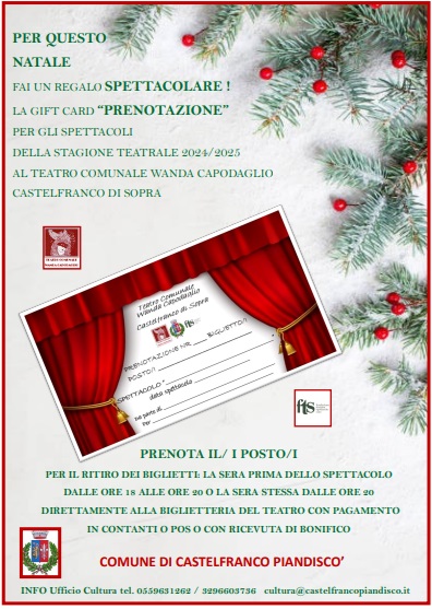 Gift card “prenotazione” per gli spettacoli della stagione teatrale 2024/2025!