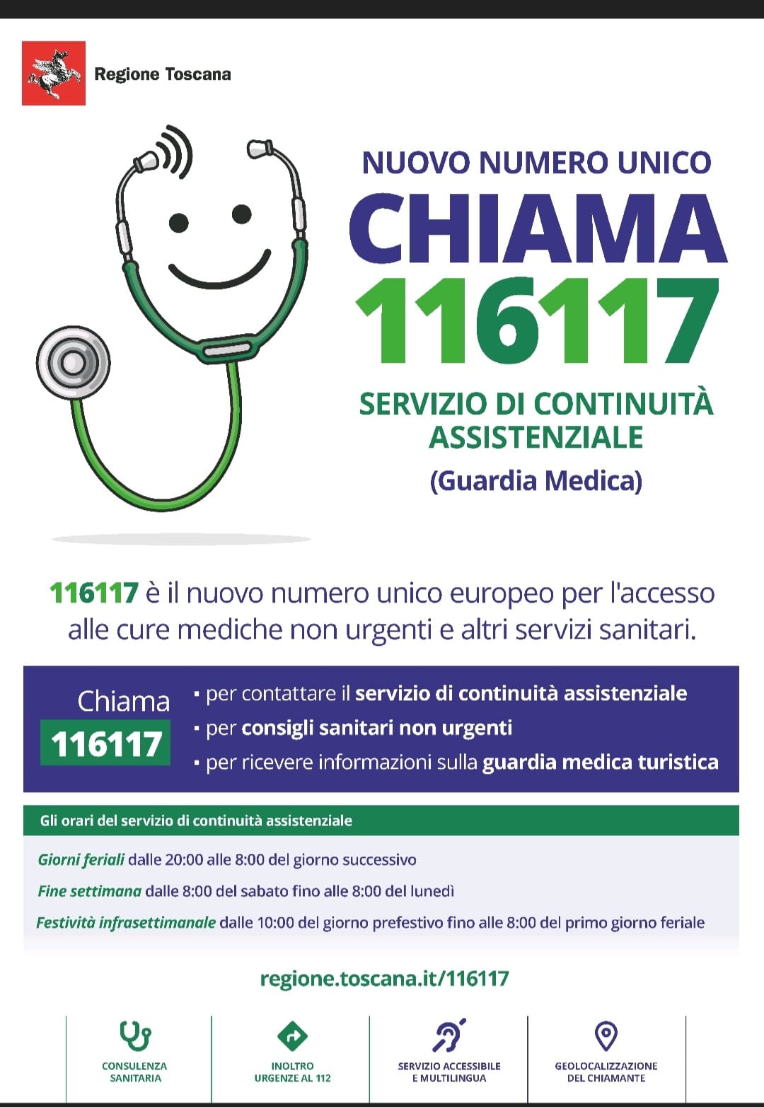 E’ attivo il numero 116117 per chiamare la guardia medica e le cure non urgenti