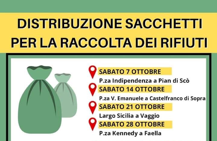 Consegna sacchetti raccolta differenziata