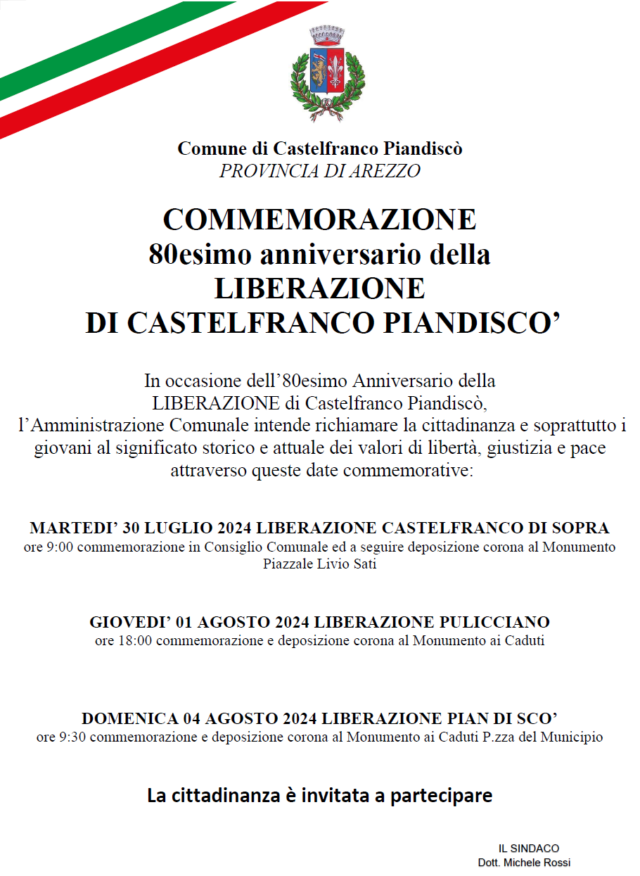 80° Anniversario della Liberazione di Castelfranco Piandiscò
