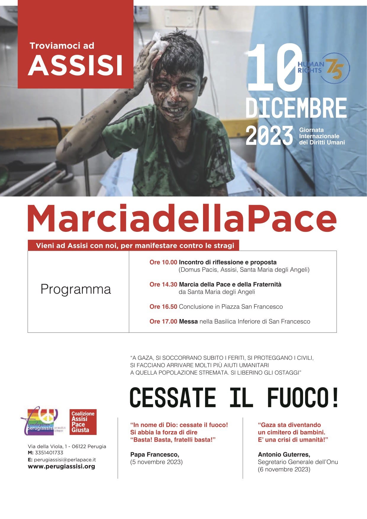 Adesione alla Marcia per la Pace - Assisi 10/12/2023