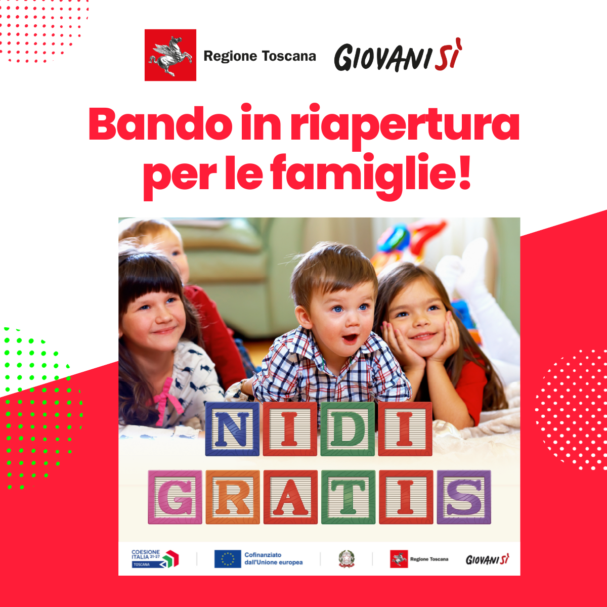 Nidi gratis 2024 – 2025: riapertura bando per famiglie